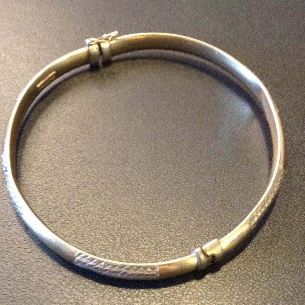 VTG 925/Gold filled Bangle Bracelet U2010KAU hinged, Affordable Luxury, Stylish